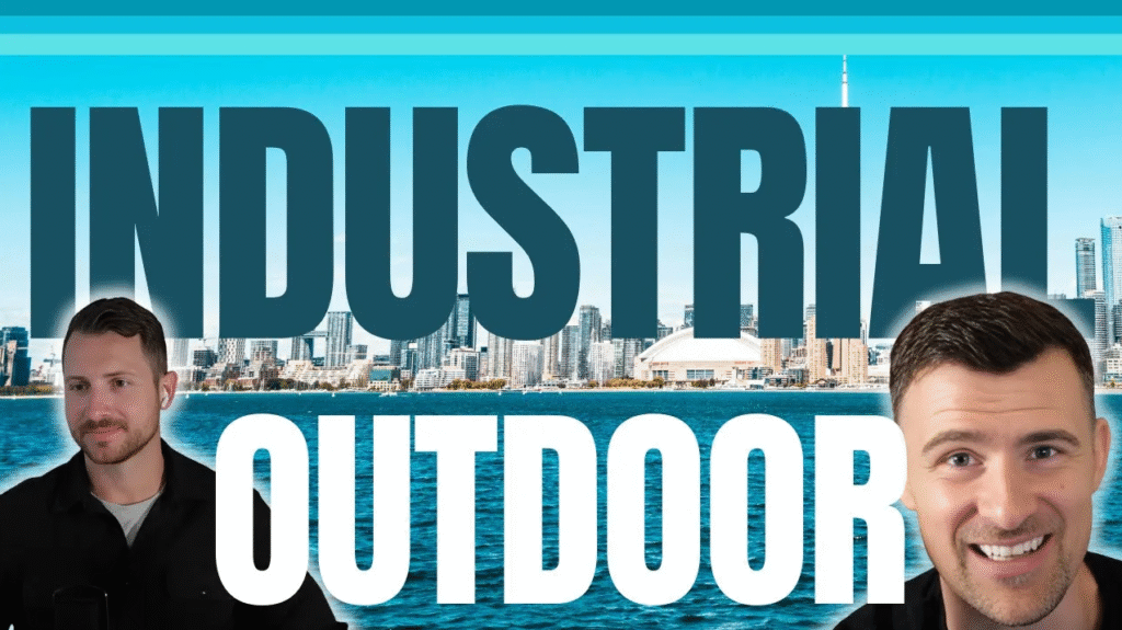 Industrial outdoor storage facility with construction equipment and yard space representing real estate investment opportunity