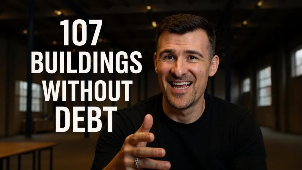 Industrial warehouse buildings in business park representing debt-free real estate investing strategy