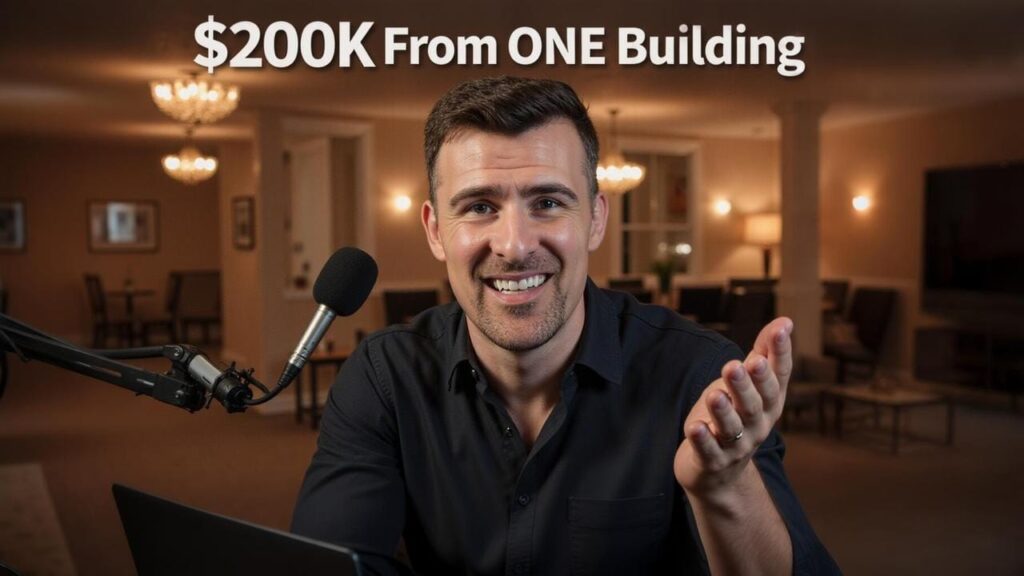 Boutique hotel conversion exterior showing renovated commercial building in downtown Louisville